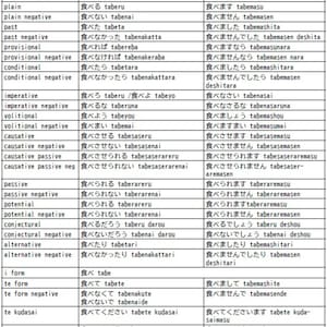 100 most common japanese verbs with conjugations (N5-N1 Levels) - Printable PDF