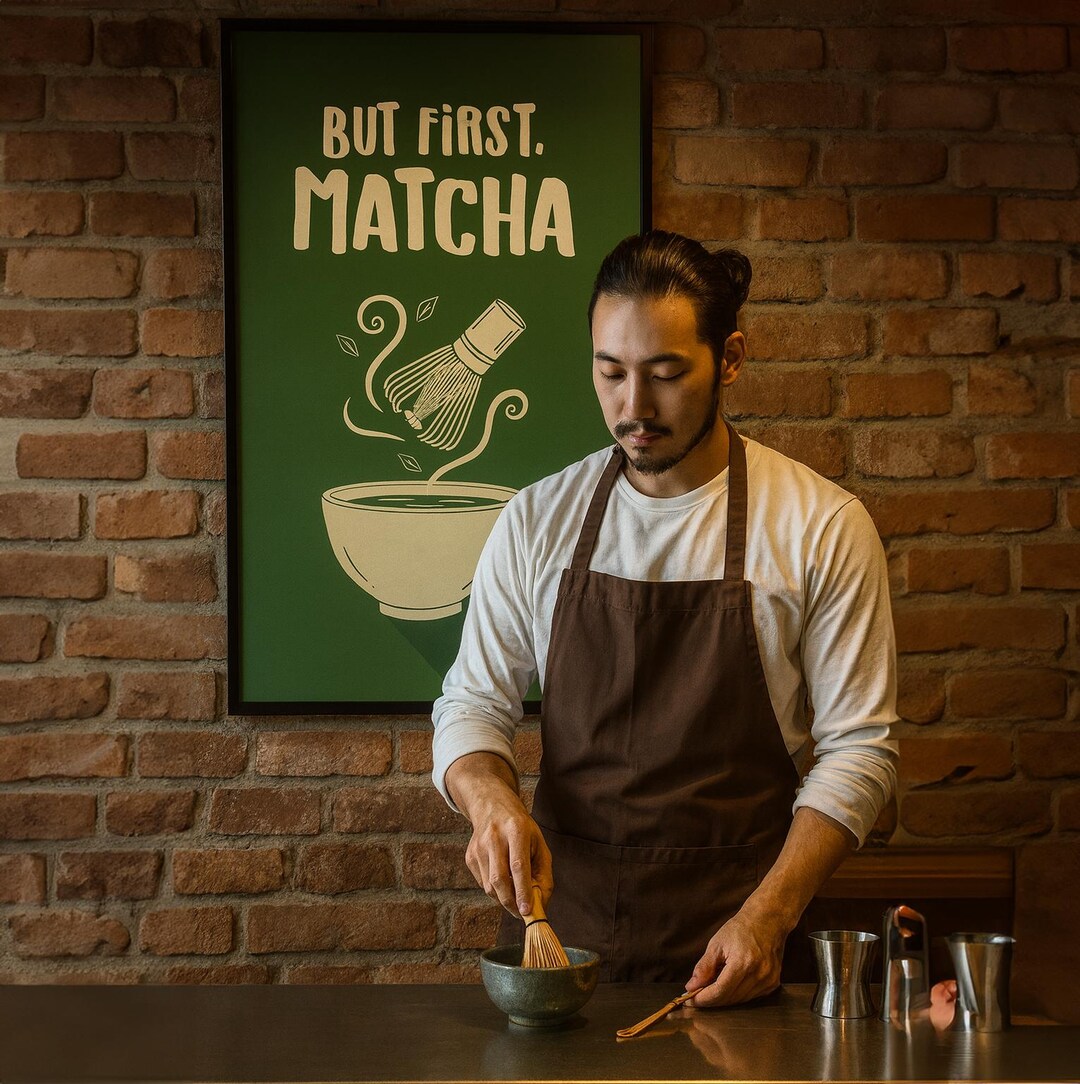 But First Matcha Print - Green Kitchen Cafe Wall Art (digital Download ...