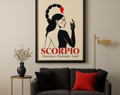 Scorpio Woman Zodiac Digital Art Print – Scorpio Astrology Wall Decor for Her