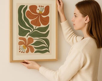 Minimalist Botanical Wall Art Printable – Modern Plant Illustration Digital Download