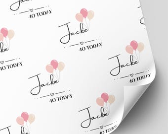Personalised Balloon Birthday Wrapping Paper