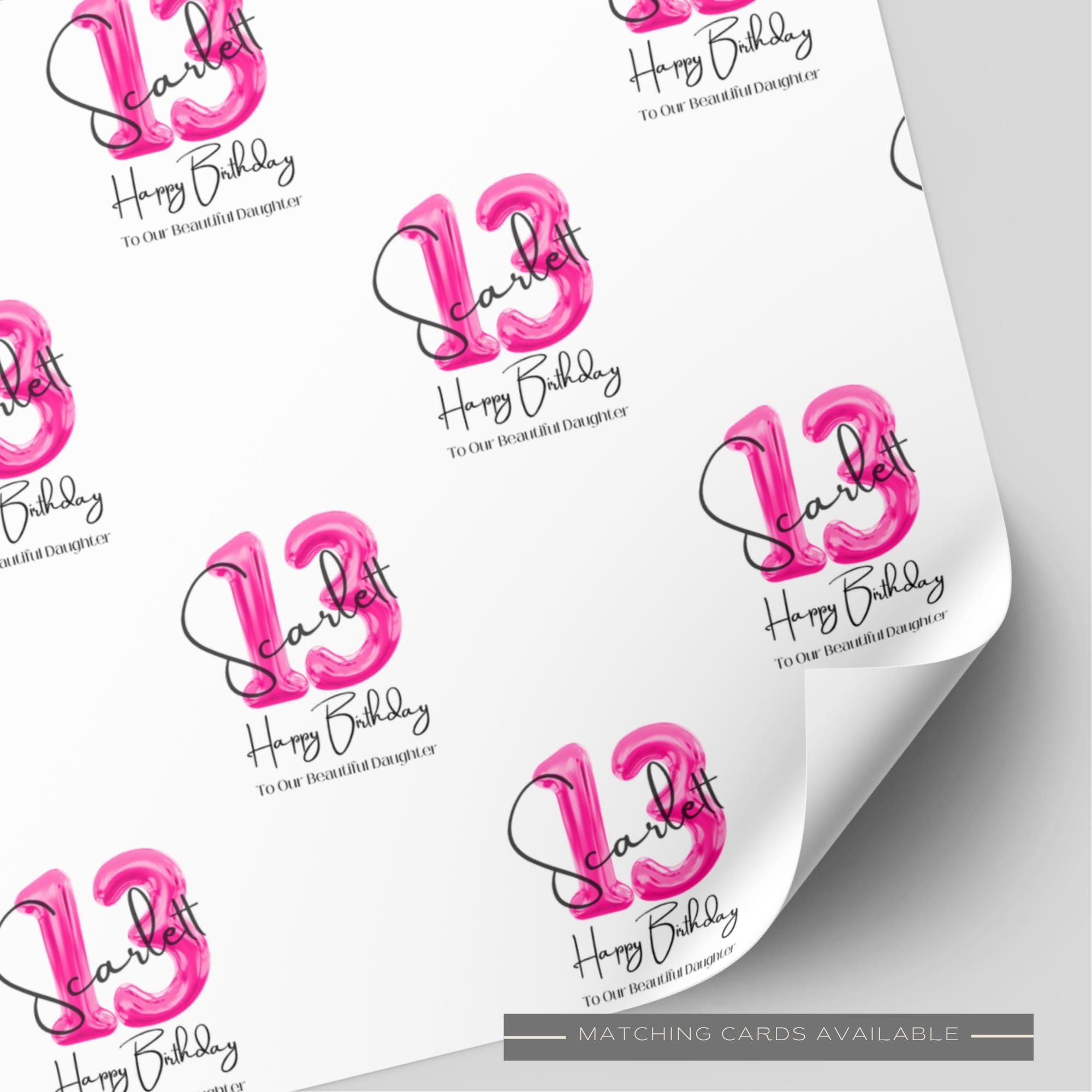 Personalised Pink Balloon Teenager Wrapping Paper - Thumbnail 2