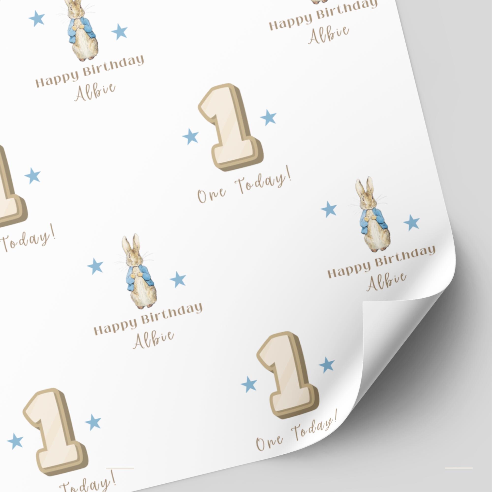 Personalised Peter Rabbit 1st Birthday Wrapping Paper