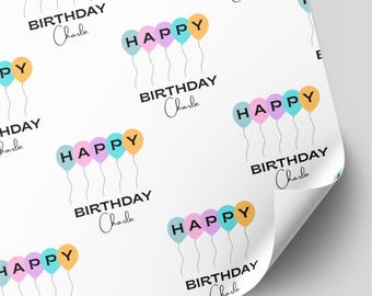 Personalised Balloon Happy Birthday Wrapping Paper