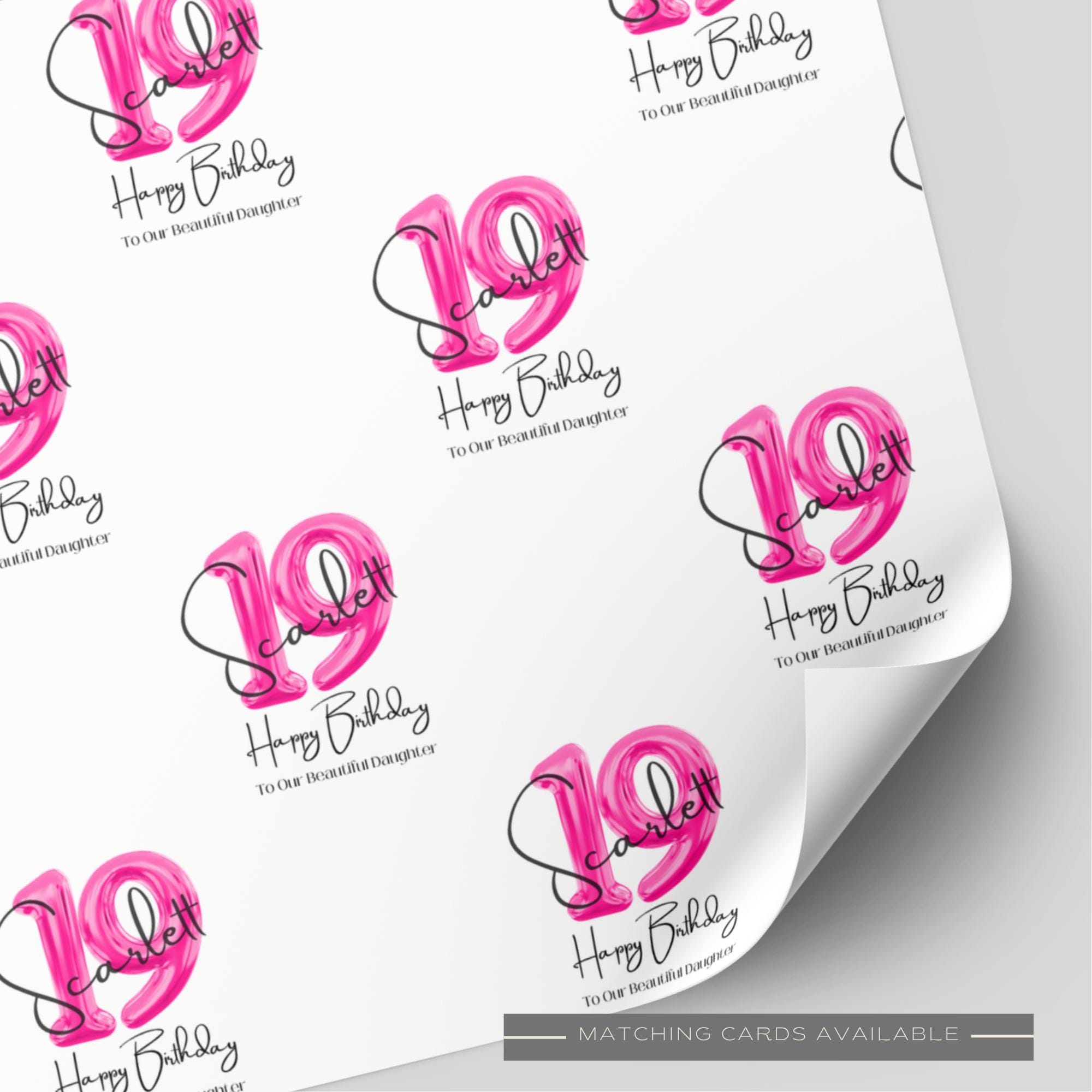 Personalised Pink Balloon Teenager Wrapping Paper - Thumbnail 3