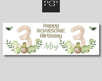 Personalised Dinosaur Birthday Banner