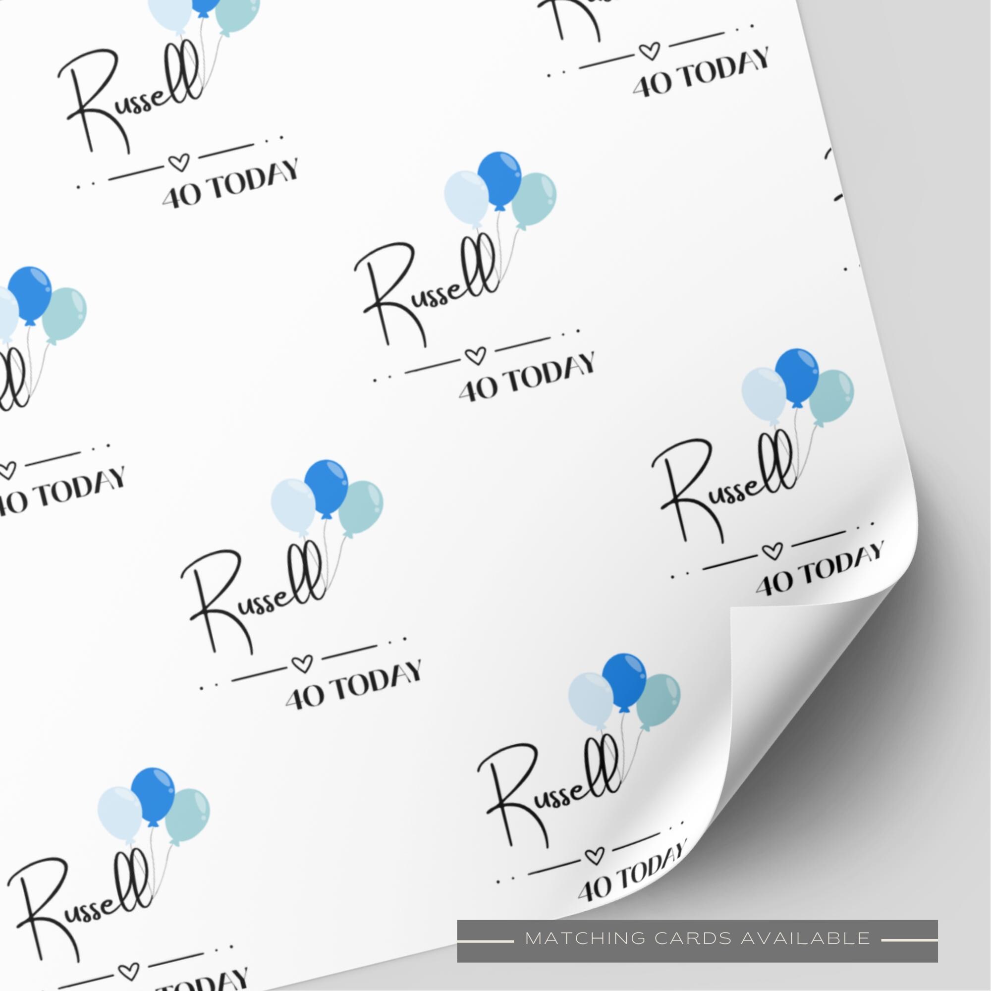 Personalised Balloon Birthday Wrapping Paper