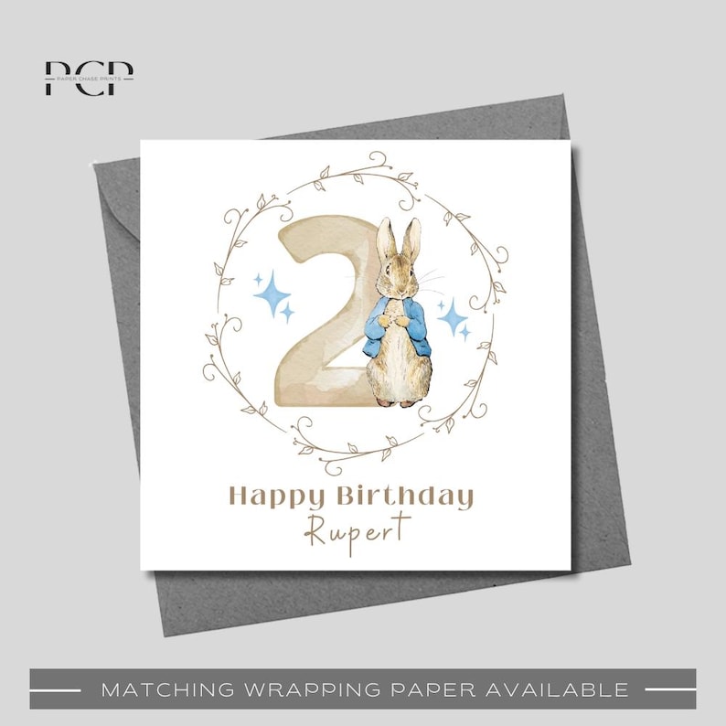 Personalised Peter Rabbit Birthday Wrapping Paper | 1st, 2nd, 3rd Birthday Gift Wrap image 7