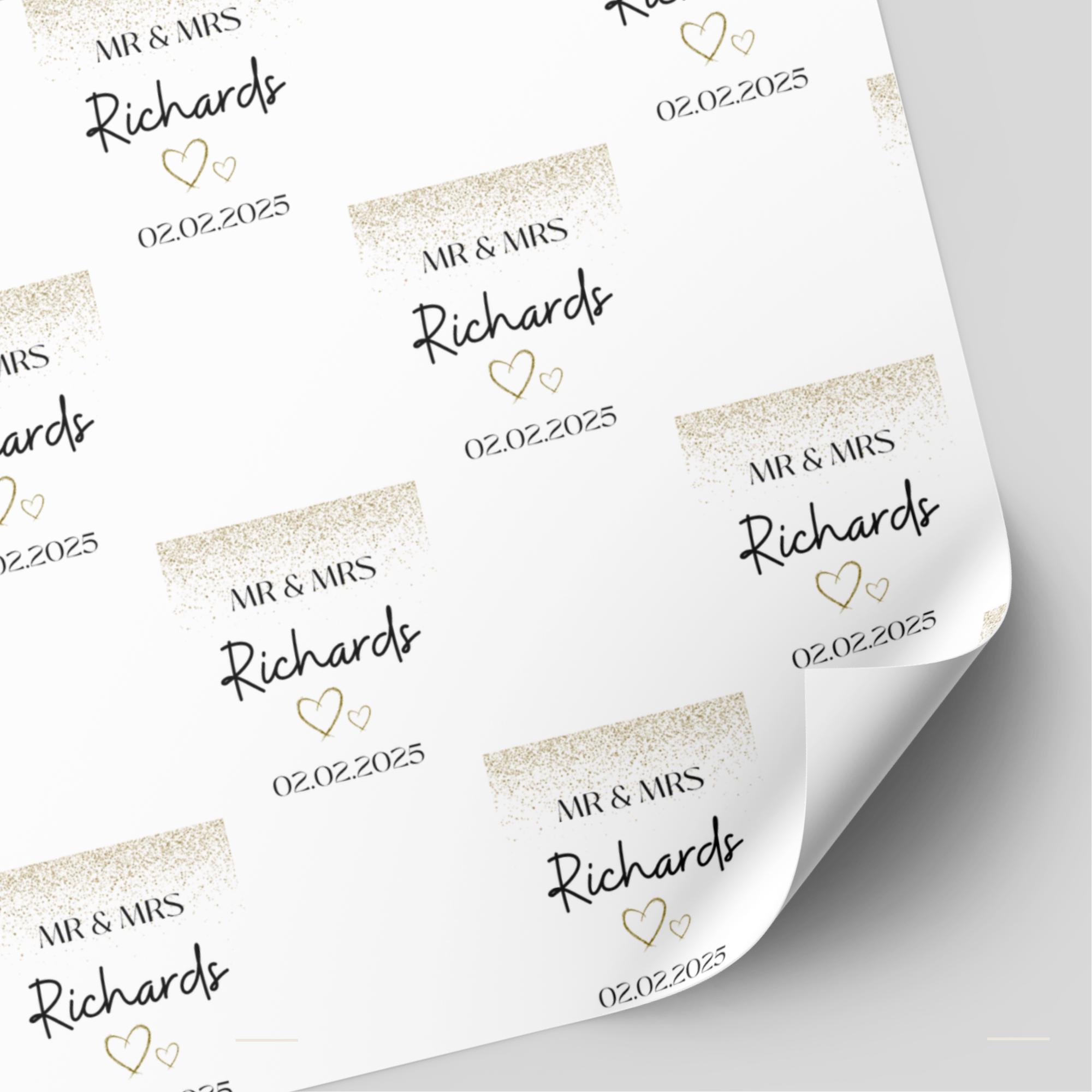 Personalised Wedding Day Wrapping Paper