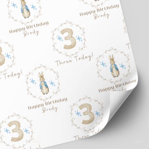 Personalised Peter Rabbit Birthday Wrapping Paper | 1st, 2nd, 3rd Birthday Gift Wrap image 5