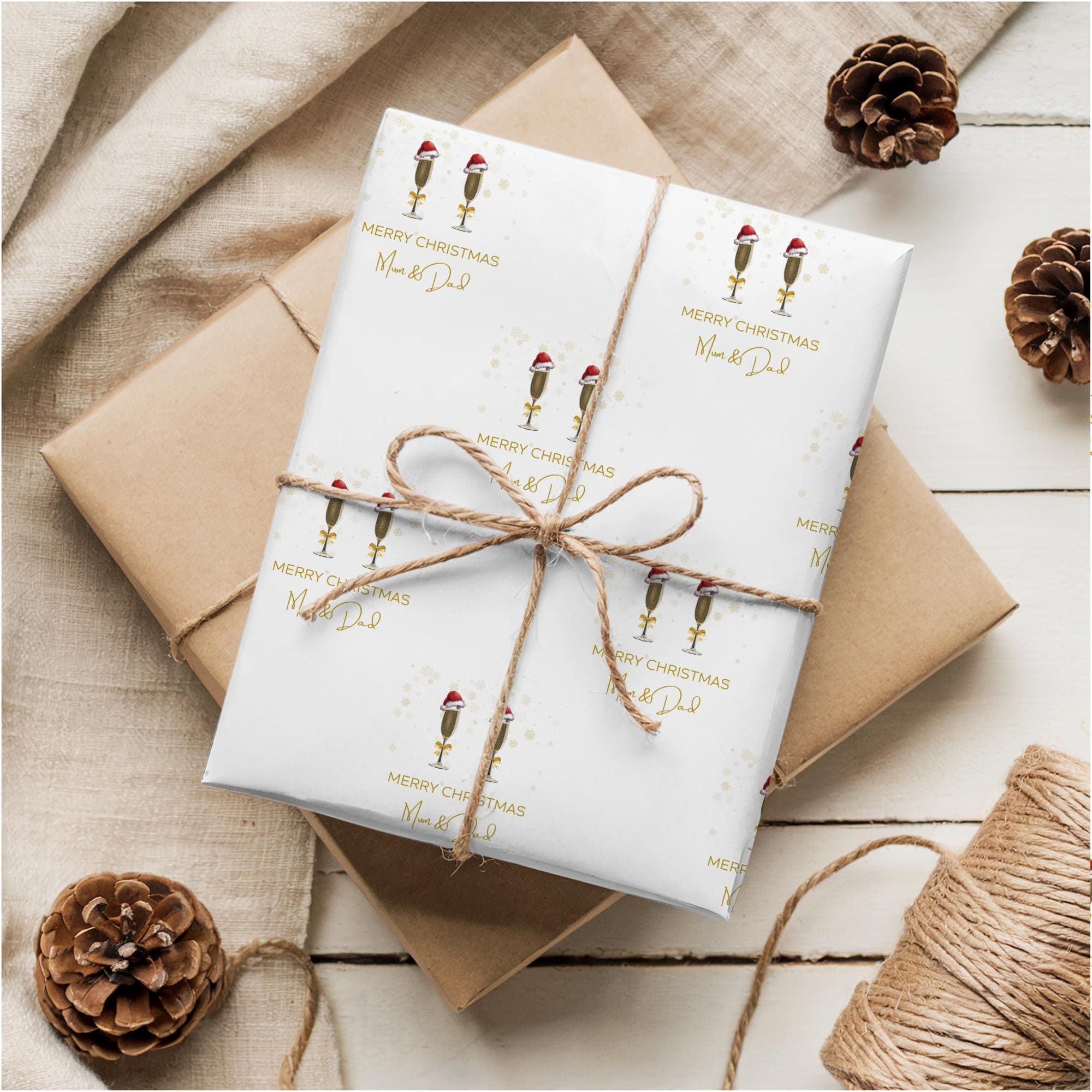 Christmas Prosecco Wrapping Paper for Mum & Dad - Thumbnail 2
