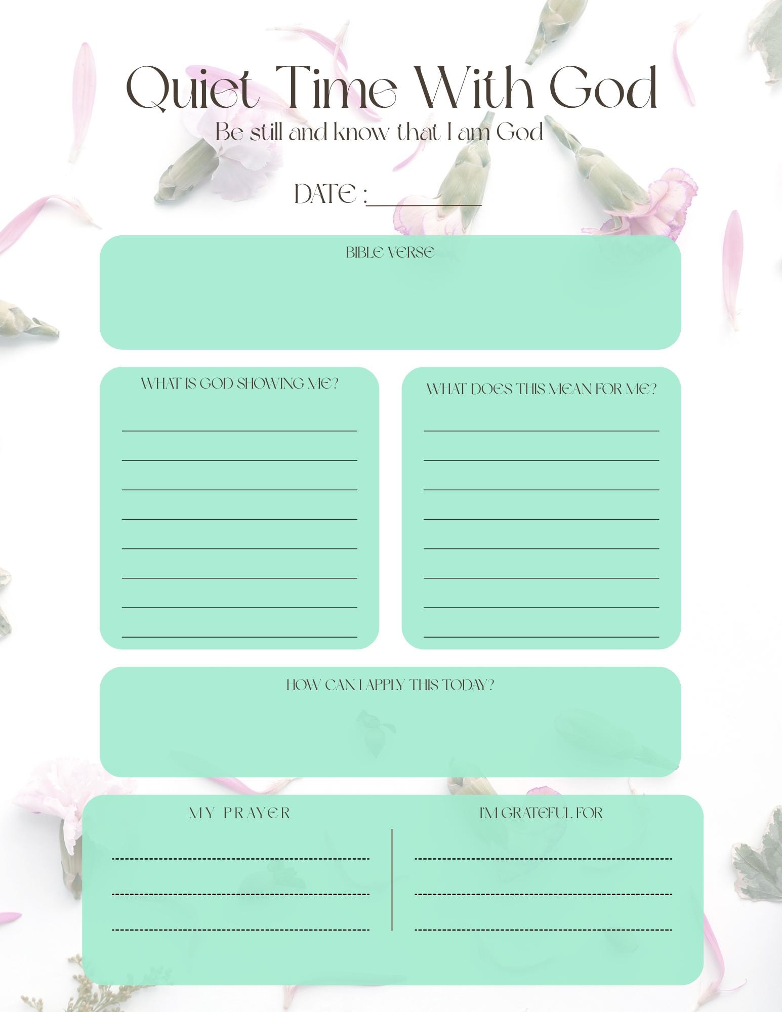 Quiet Time With God Journal | Daily Devotional Planner (PDF) - Etsy