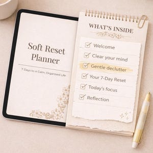 7-Tage-Soft-Reset-Planer | Minimalistischer Ratgeber für Mentale Gesundheit (Digitaler Download)