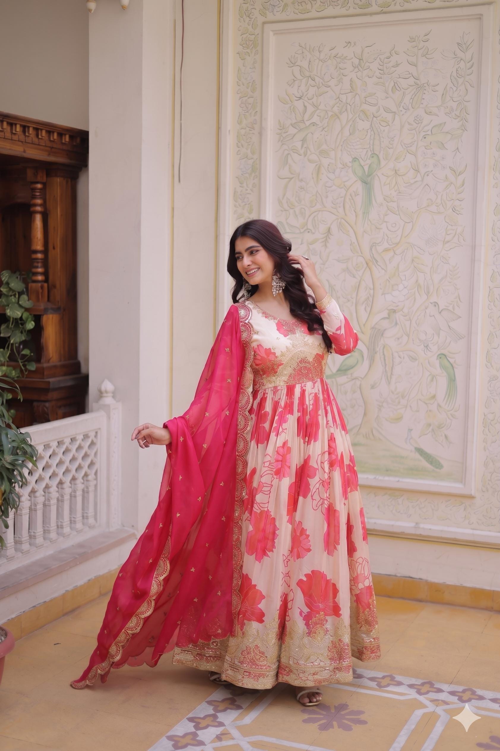 Silk Cotton Anarkali - Etsy