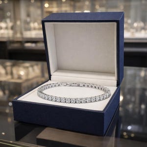 11.00カラット ラウンドカット 天然ダイヤモンド ブレスレット 18K ホワイトゴールド VS1