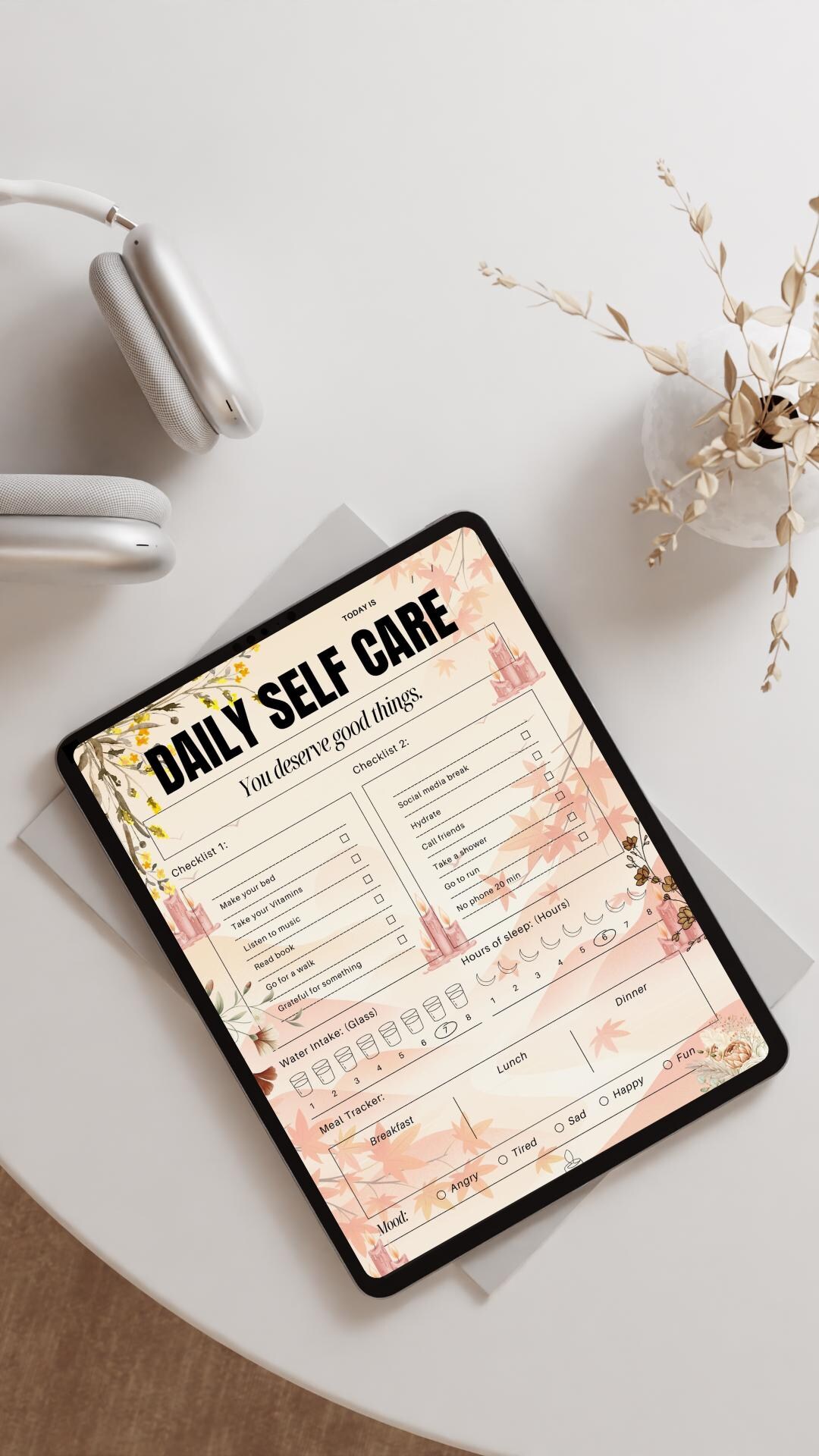 Editable Self Care Planner | Wellness Journal, Mental Health Tracker ...
