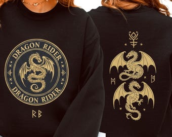 Dragon Rider Crewneck Sweatshirt, Fantasy Dragon Sweatshirt, Mythic Dragon Pullover, Unisex Gildan 18000