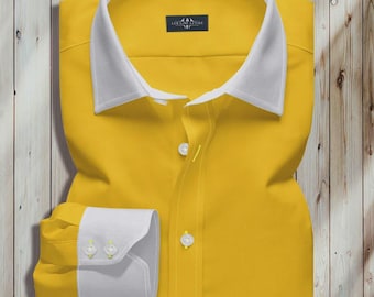 yellow dress girl Cashmere Flannel Snap Shirt In Brick Yellow, Brick Yellow / M (50) main image 0