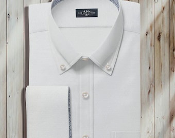 White Oxford Pin Collar Long Sleeve Dress Shirts for Men | Mens Button up  Stylish Formal Shirts With Collar Bar - Etsy