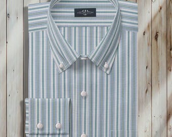 Blue With Metallic Gold Designer Dress Shirt - Made to Order in USA - Etsy Blue With Metallic Gold Designer Dress Shirt - Made to Order in USA - Etsy