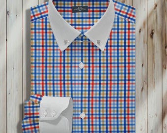Dress Shirts - Joseph Abboud - Contrasted White Collar and French Cuffs - Etsy Dress Shirts - Joseph Abboud - Contrasted White Collar and French Cuffs - Etsy