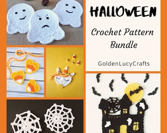 CROCHET PATTERN PACK #2 Halloween Applique Motif Embellishment