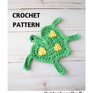 Crochet Pattern Sea Turtle Applique, Heart-Shaped Turtle