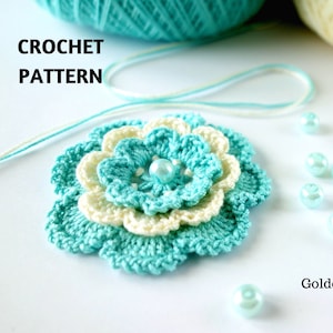 CROCHET PATTERN Irish Rose, Flower, Motif, Applique