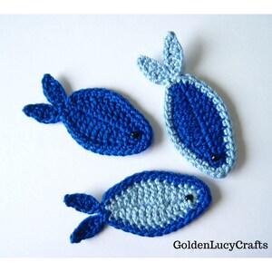 CROCHET PATTERN Fish and Seaweeds Applique Sea Motif Ocean Theme Embellishment image 4