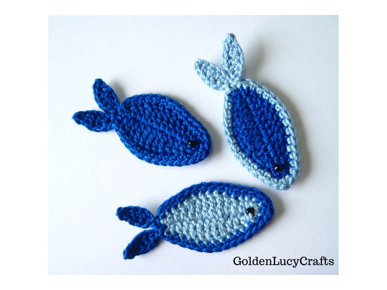 CROCHET PATTERN Fish and Seaweeds Applique Sea Motif Ocean Theme Embellishment image 4