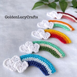 CROCHET PATTERN Rainbow Applique Heart Cloud image 5