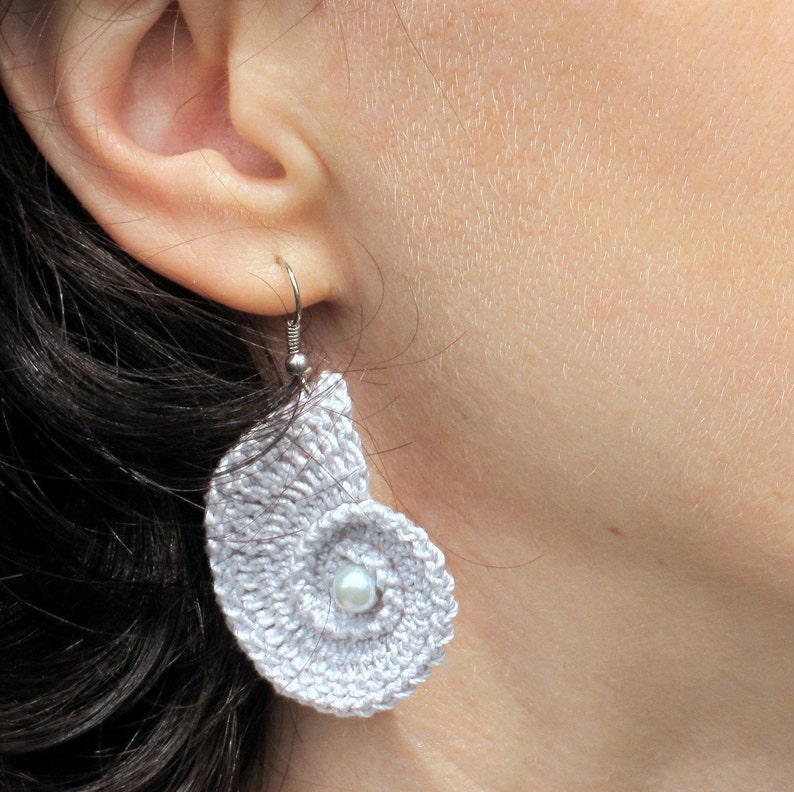 Crochet PATTERN Sea Shell Earrings Summer Beach Wedding Etsy