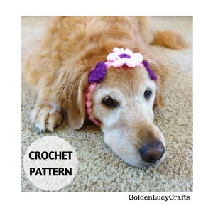 CROCHET PATTERN  Dog Headband, DIY Pet Accessories, Pet Gift