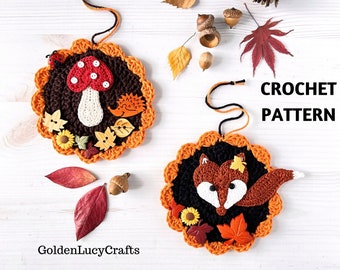 CROCHET PATTERN Fall Ornament | Autumn Decoration | Mushroom | Fox