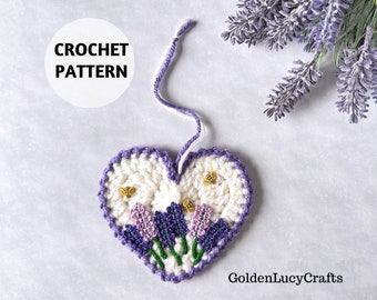 CROCHET PATTERN Lavender Heart Ornament