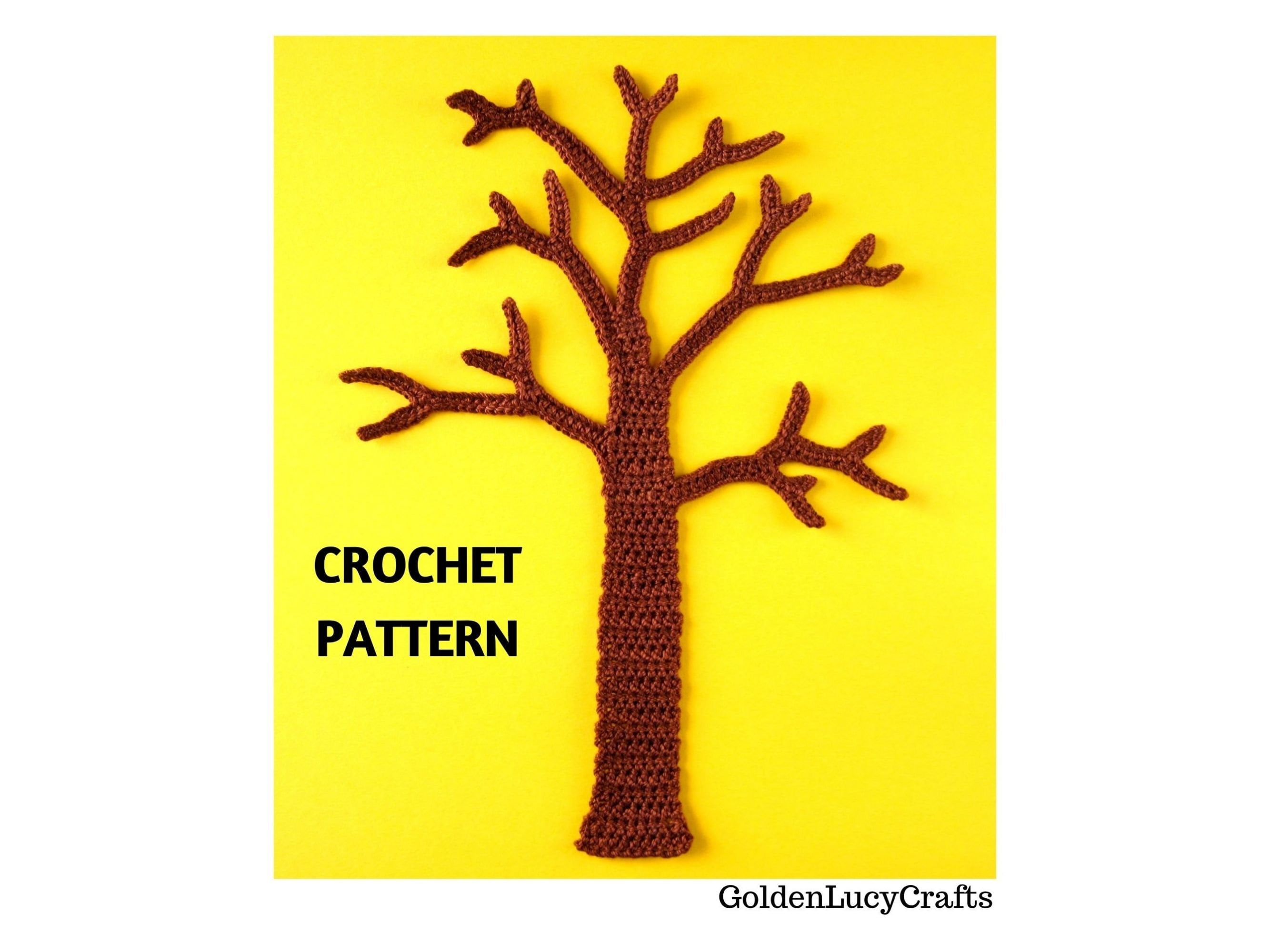 CROCHET PATTERN Tree Applique Motif Embellishment