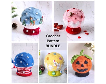 CROCHET PATTERN BUNDLE Snow Globes | Amigurumi | Toy