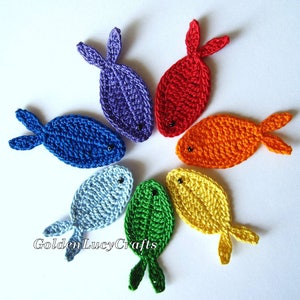 CROCHET PATTERN Fish and Seaweeds Applique Sea Motif Ocean Theme Embellishment image 2