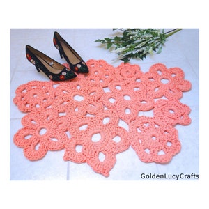 CROCHET PATTERN Flower Rug Made from Motifs Home Bathroom Decor image 5