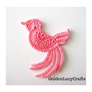 CROCHET PATTERN Blue Bird Applique Embellishment Motif image 3