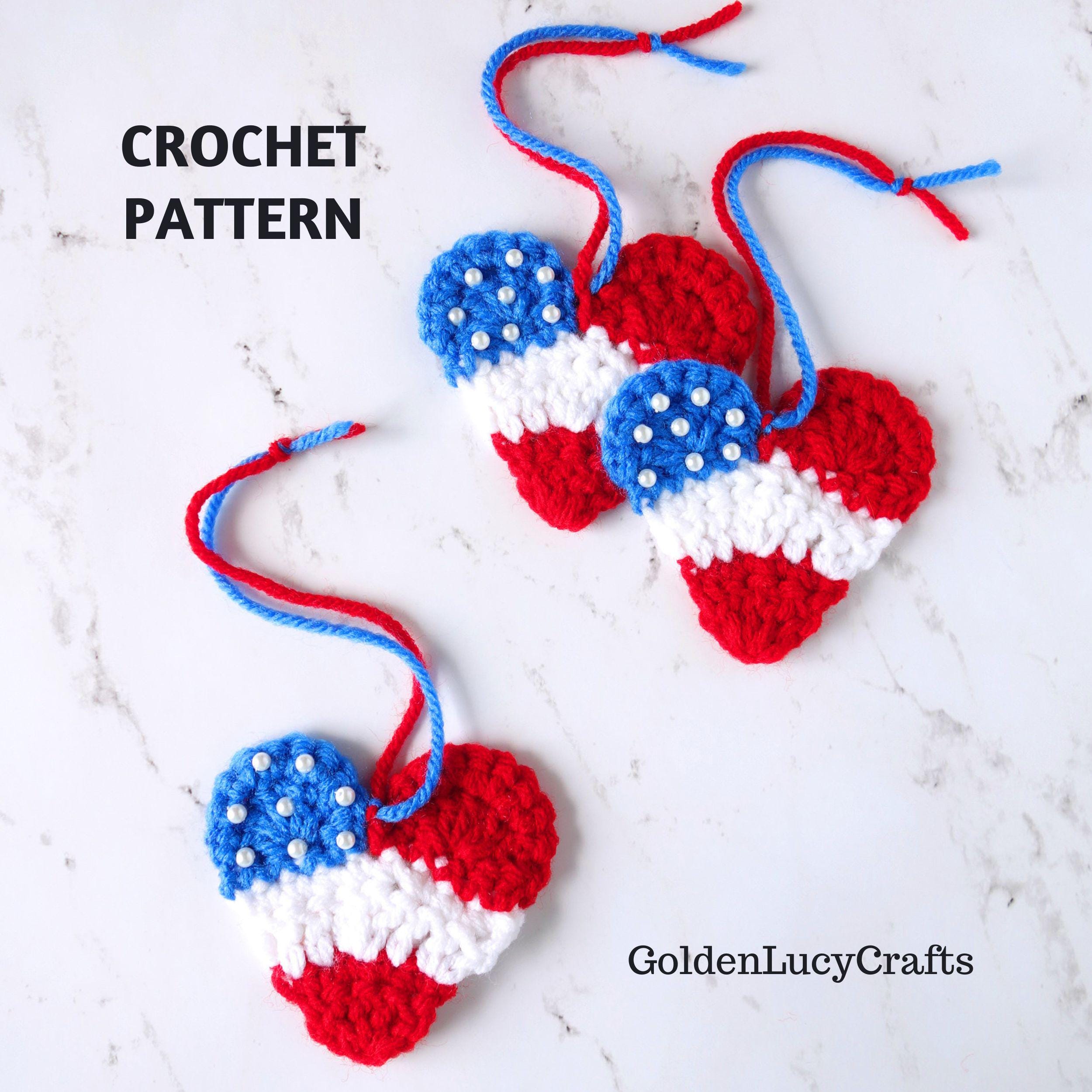 39 Beautiful Crochet Heart Patterns To Make With Love 11 Crochet Pattern Patriotic Heart Ornament
