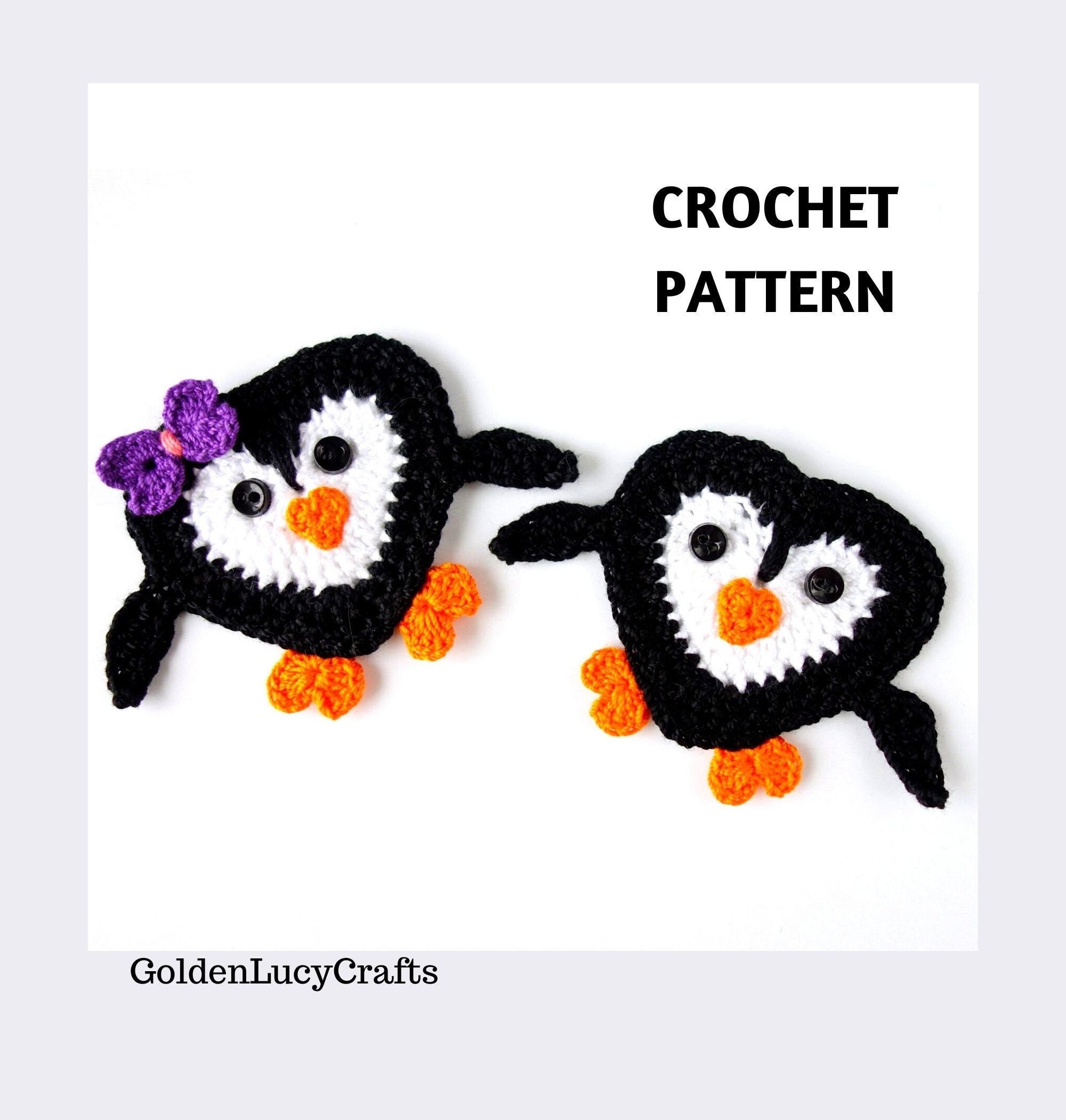 22 Crochet Patterns for Motifs and Appliques to Stitch, Layer, and Decorate 17 Crochet Pattern Penguin Applique Motif Embellishment