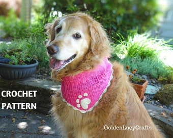 CROCHET PATTERN Dog Bandana DIY Pet Accessories