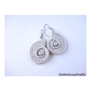 Crochet PATTERN Sea Shell Earrings, Summer, Beach Wedding, Ocean Theme, Bridal Earrings image 4