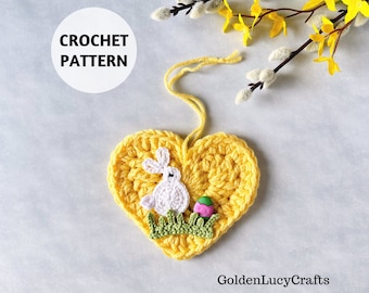 CROCHET PATTERN Easter Heart Ornament