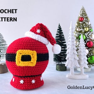 CROCHET PATTERN Santa Belly Snow Globe Amigurumi Toy