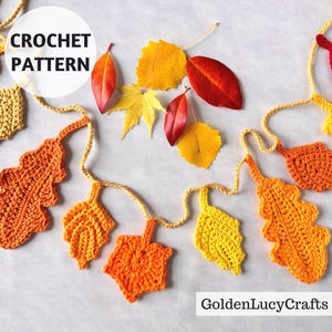 CROCHET PATTERN Fall Autumn Leaves Garland