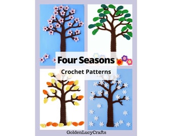 CROCHET PATTERN Four Seasons Tree, Winter, Spring, Summer, Fall