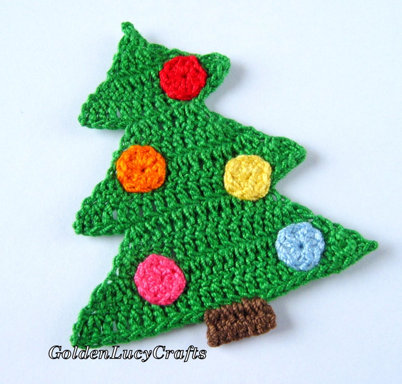 CROCHET PATTERN Christmas Tree Applique Snowflake Christmas Etsy