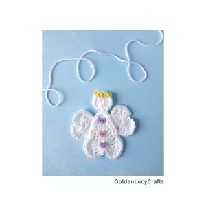 Crochet Pattern Heart Angel Applique Ornament Christmas Valentine's Day Decoration image 4